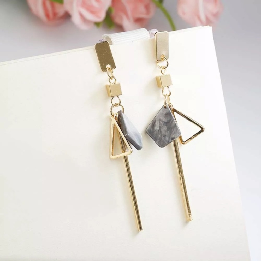 💓3/$15 Geometric unique stone dangle drop earring